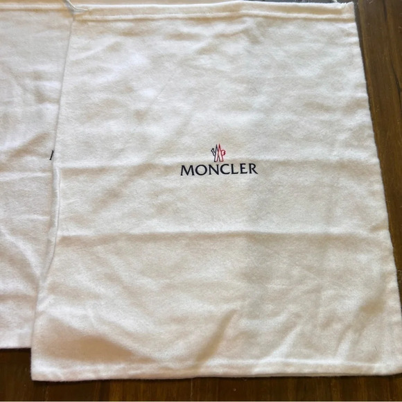Moncler Dust Bag Bundle Set Of 2 Drawstring Bag Travel Protective Cases White - Picture 2 of 7